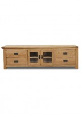 Burlie TV Cabinet  W200cm - Solid Oak